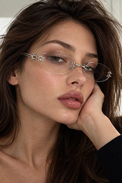 REN EYEWEAR Viona Kadın Mavi Işık Filtreli Gözlük – Çerçevesiz Oval Tasarım, ...