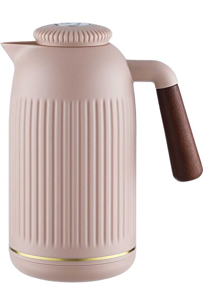 Timeless Jaida Thermos, 1 Liter, Wooden Handle - Brown