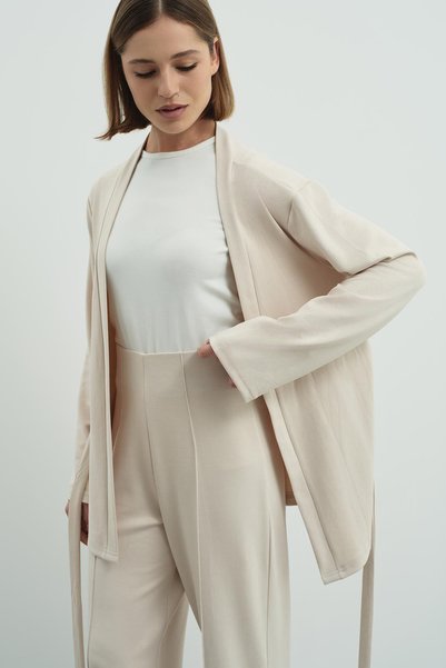 C&City Pantaloni plisați Pure Touch CC7003 Bej