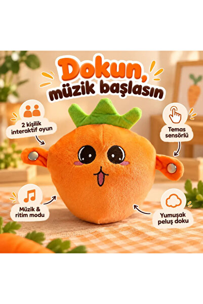 TAHA İTHALAT Müzikli İnteraktif Meyve Peluş Oyuncak – Dokunmatik Piyano, Tema...