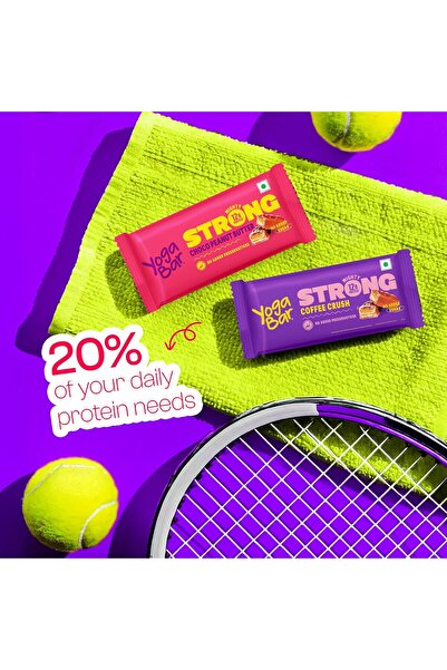 YOGA BAR Yogabar Strong Choco Peanut Butter Protein Bar – 12g Protein, No Added Sugar, No Preservatives, Pack of 1