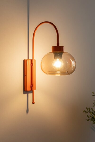 Bamyum Warm Honey Orange Body Sconce Wall Lamp Modern Hotel Cafe Vintage Living Room Bedroom Staircase Retro