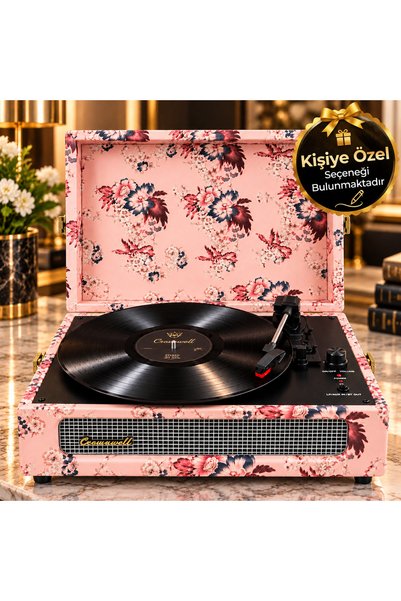 crownwell Kişiye Özel Floral Design Turntable -CR