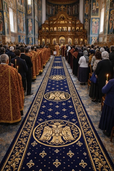 Talis Χαλί Εκκλησίας Τραβέρσα, Λωτός, Μπλε, 100x500 εκ., Delta 15032 810
