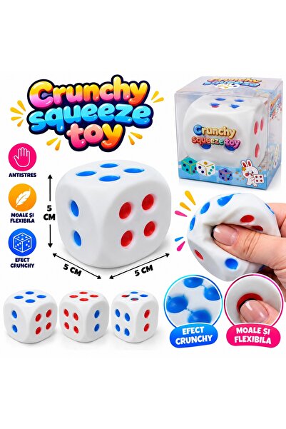 SHOP LIKE A PRO Jucărie Squishy Zar Crunchy, Moale și Flexibilă, Antistres, 5 cm