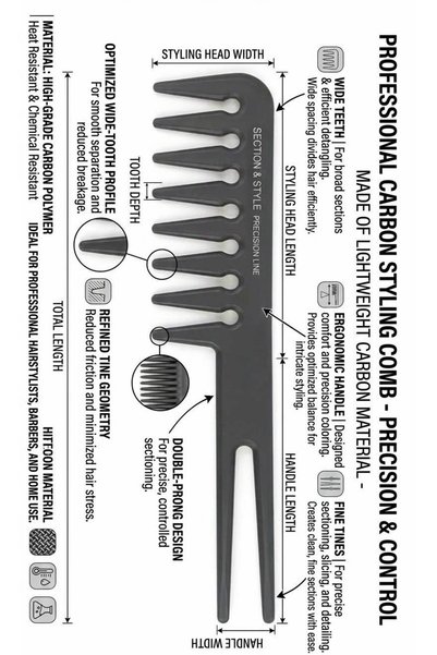 THE ONE Double Prong Hair Highlighting Comb – Professional Hair Sectioning & ...