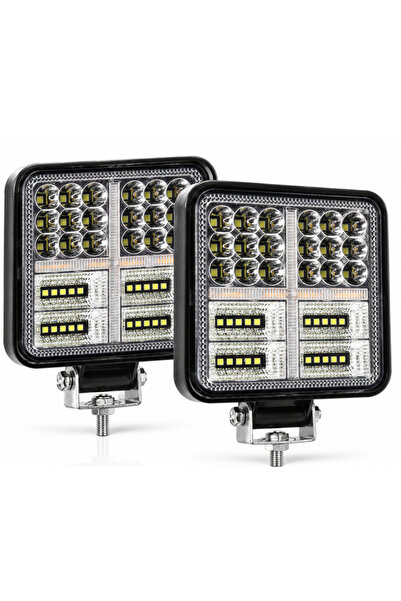XL Set de 2 faruri auto LED 114W, lumină albă și semnalizare galbenă, pentru ...