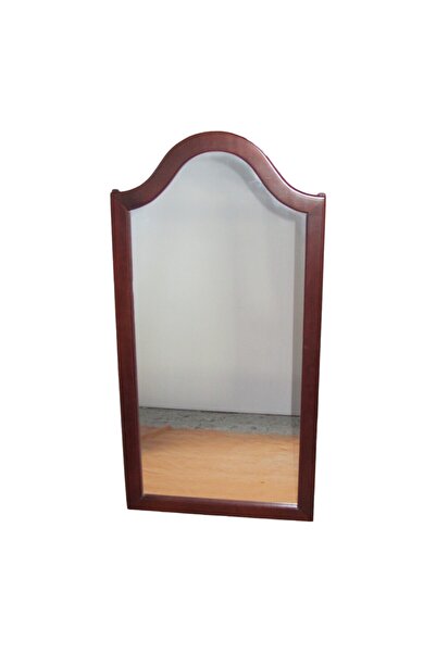 OEM Oglindă de perete, lemn masiv, arcuită, culoare nuc, 42x82