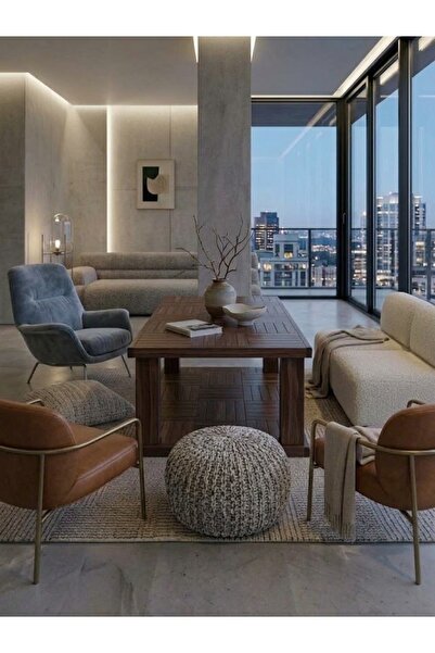 hgalpdesing HGALP DESIGN Masif Ahşap Parke Desenli Alt Raflı Modern Salon Ort...