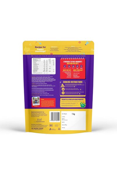 YOGA BAR Yogabar 26g High Protein Oats 1kg – Dark Chocolate, 26% Protein, Wholegrains, No Added Sugar, With Whey Protein, Chia, Sunflower & Pumpkin Seeds, Probiotics