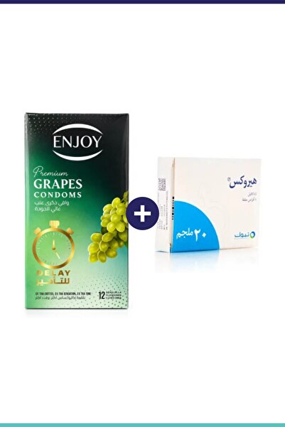 Enjoy Enjoy Premium Delay Grape 12 Pieces + Herox 20Mg 4 Tablets |   Double C...