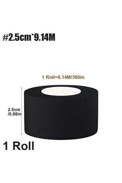 Choice1 Black-2.5cm-1Roll 1 Roll Black Athletic Tape - No Residue Sports Tape...