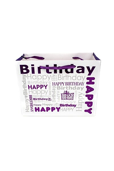 OEM Pungi Pentru Cadou Happy Birthday Mov 12/Set 18x23x10 cm Roz