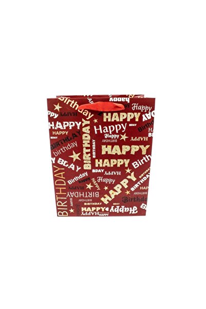 OEM Pungi Pentru Cadou Cu Happy Birthday Grena 12/Set 26x32x12 cm