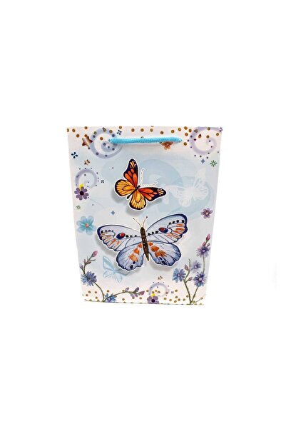 OEM Pungi Pentru Cadou Cu Fluturi Bleu,Maro 31X40X12 Cm