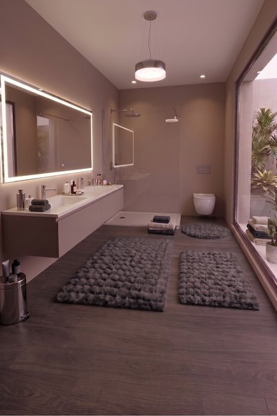 SOFT DECOR 3'Lü Bubble Peluş Banyo paspası Su emici Klozet takımı 80x120_60x8...