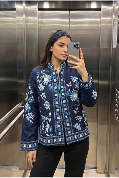 FEMELLE Women's Embroidered Denim Jacket