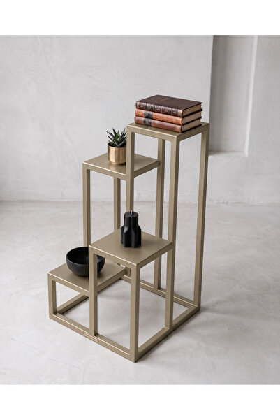 FERR CONCEPT Dekoratif Metal Vitrin Standı – Çok Katlı Saksılık ve Ürün Sergi...