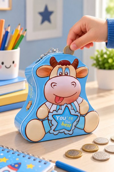 BiTon Toptan Kasica prasica u obliku krave 17x16 cm, kasica za štednju novca ...