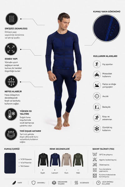 OIL COMPANY Thermal Seamless Underwear Set - Seamless Winter Set