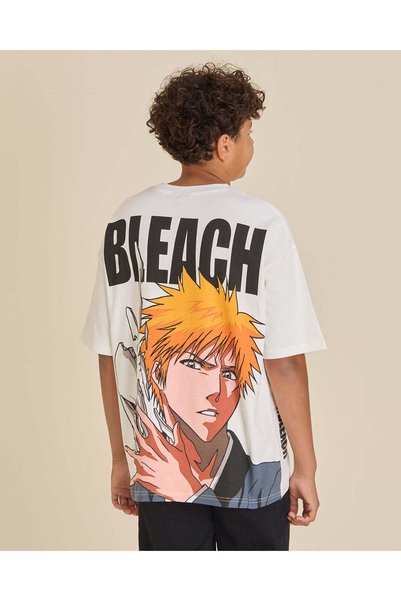 REDTAG Boys White Bleach Graphic T-Shirt