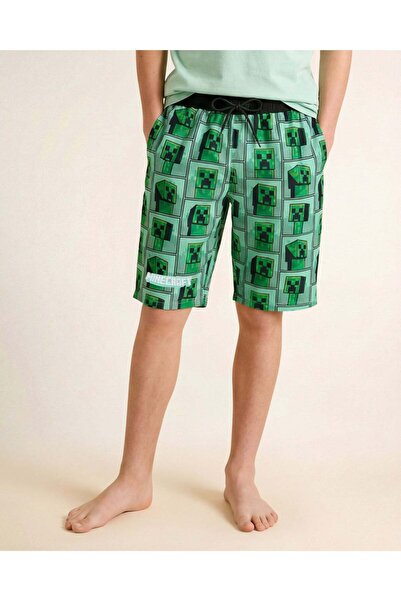 REDTAG Senior Boys Green Printed Swim Shorts