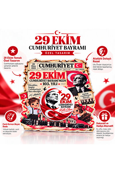 Genel Markalar 29 Ekim Cumhuriyet Bayramı 58 mm Yaka Rozet 5 Adet model 3 | M...