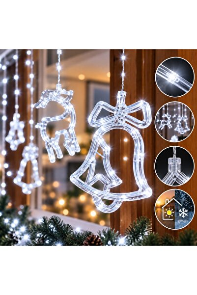 Infiniteea ™️   Φωτάκια Κουρτίνας LED Χριστουγέννων, Ειδώλια: Τάρανδος, Δέντρ...