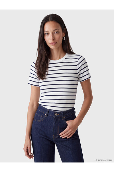 LC Waikiki Two Mt Shop Quality Navy Blue Camisole Striped Tight & Slim Short ...