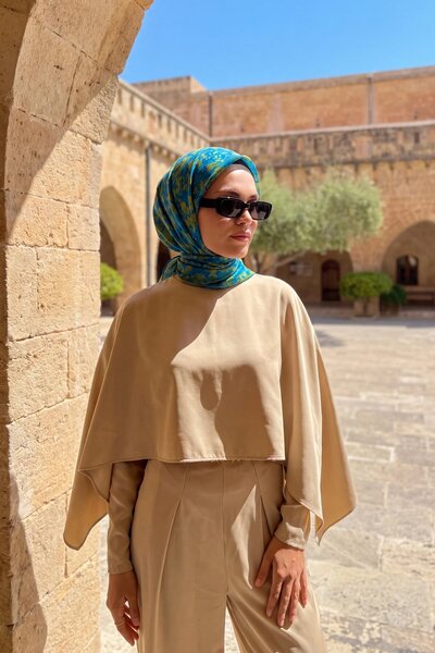 Silk Home Soft Scarf Autumn Bloom Cyan