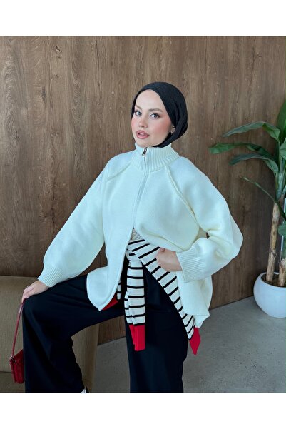 Adalenna Moda Tasarım Fermuarlı Hırka Kazak