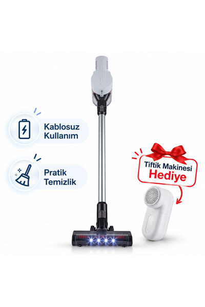 Arnica YENİ Solara ET13452 Kablosuz Şarjlı Dikey Süpürge Beyaz Tiftik Makines...