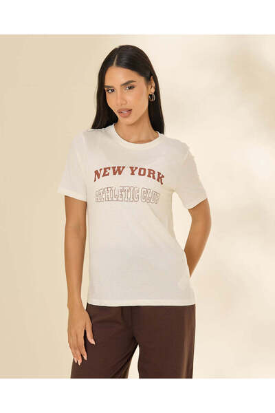 REDTAG Women White Printed T-Shirt