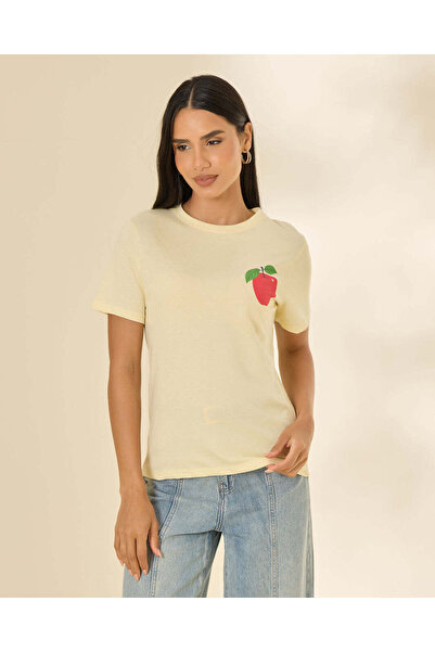 REDTAG Women Beige Printed T-Shirt