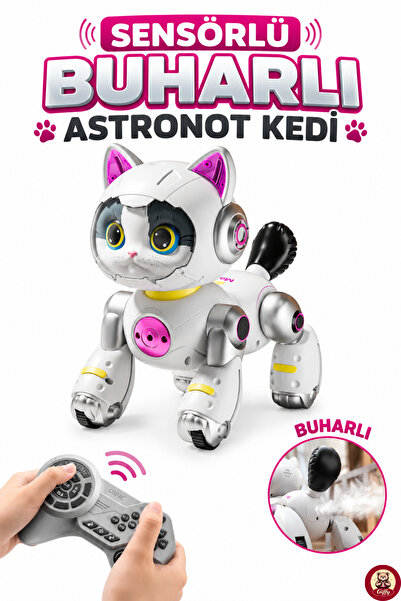 giffy Oyuncak Sensörlü Buharlı Astronot Kedi Köpek Oyuncak Uzaktan Kumandalı ...