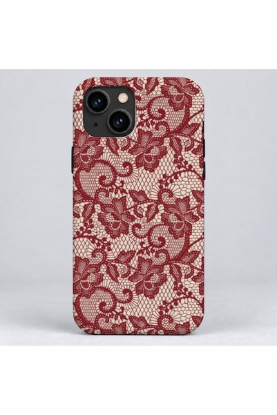 Mobildizayn iPhone 11 Uyumlu Baskılı Bordo Renkli Telefon Kılıfı K1173