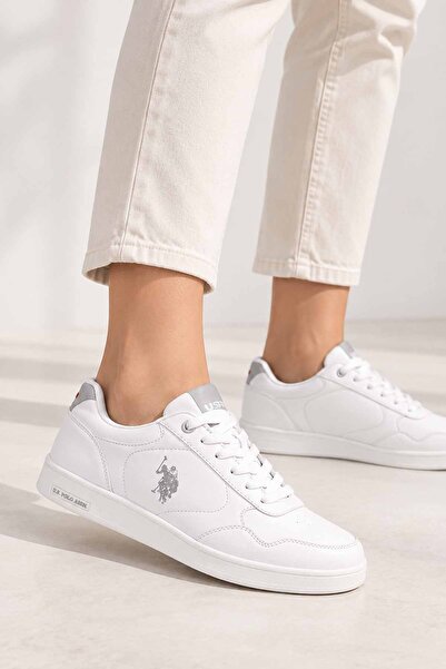 U.S. Polo Assn. Γυναικεία Λευκά Αθλητικά Παπούτσια – Καθημερινά Sneakers με κ...