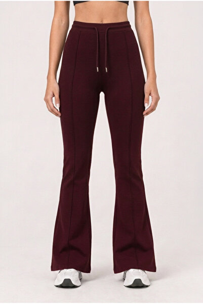 Yediler Tekstil Women's Modal Fabric Gathered Waist Spanish Flare Pants