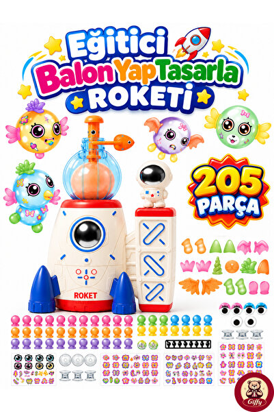 giffy Oyuncak Balon Şişirme Süsleme Roketi Eğitici Öğretici 205 Parça Balonla...