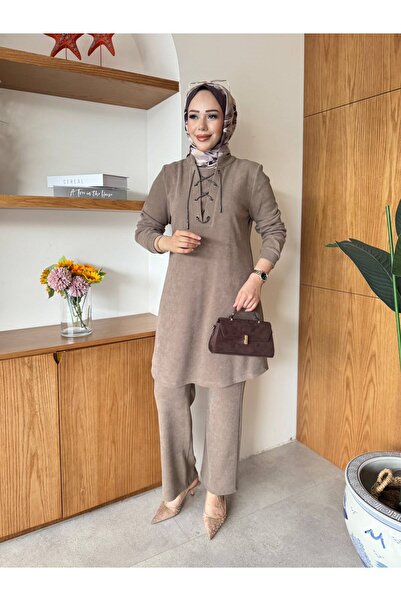 GK Yakası Bağlamalı Sonbahar&Kışlık Tunik Takım