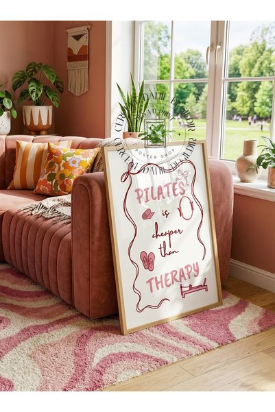 DES VU PRINT Pilates Is Cheaper Than Therapy Posteri, Çerçevesiz Reformer Pil...