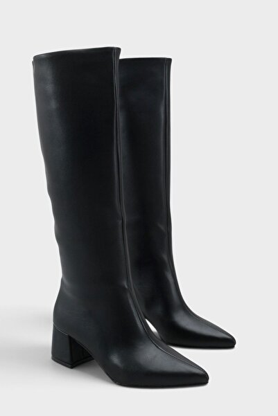 MODAADAM Women's Mordi Short Heeled Boots - Black-Leather