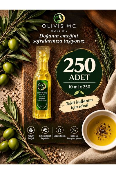 Olivisimo Erken Hasat Soğuk Sıkım Natürel Sızma Zeytinyağı Deneme Boyu 10 Ml x 250 adet