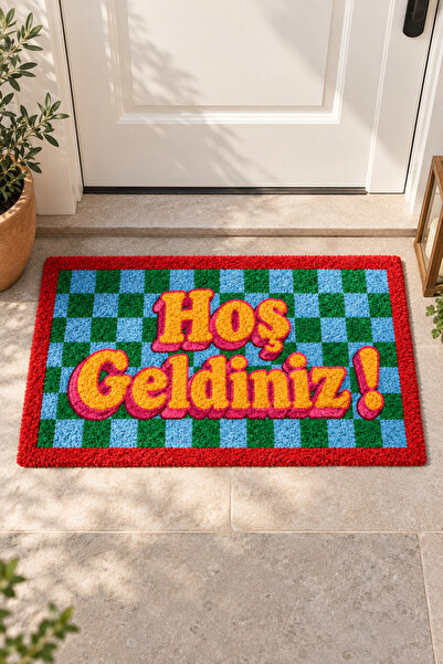 Liriya Dijital Baskı Makinede Yıkanabilir Yazılı Kapı Önü Paspası (40x60)