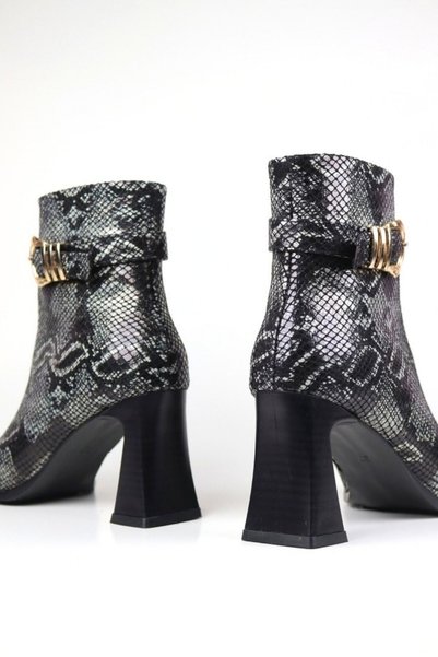 VARENZA WOMAN SHOES Snakeskin Tokla Zippered Women's Thick-Heeled Boots