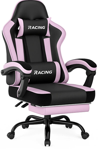 Topscaune Scaun gaming, Masaj în perna lombară, Suport picioare, Rabatabil 90...
