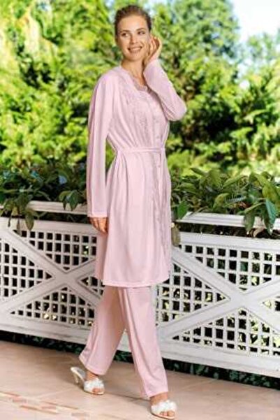 Yeni İnci Women's pajama viscose 3-piece set