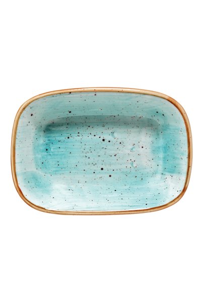 Generic Brand Aqua Gourmet Rectangular Tray 12*8.5 cm - Turquoise Appetizer a...
