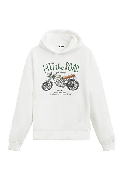 Colermi Hit the Road Vintage Motorcycle Design Hooded Sweatshirt
