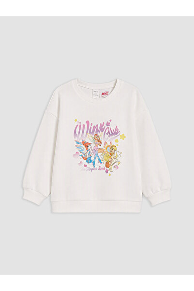 LC Waikiki Alita City Lcw Kids Ecru 3 Thread Printed Girls' Sweatshirt with a...